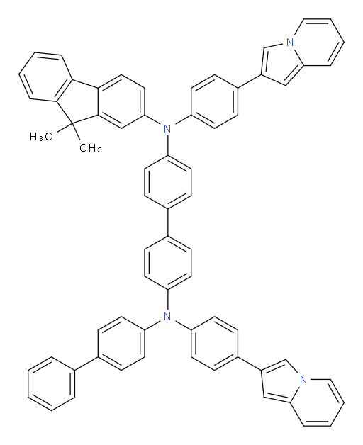 N4-([1,1'-biphenyl]-4-yl)-N4'-(9,9-dimethyl-9H-fluoren-2-yl)-N4,N4'-bis(4-(indolizin-2-yl)phenyl)-[1,1'-biphenyl]-4,4'-diamine