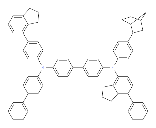 N4-([1,1'-biphenyl]-4-yl)-N4'-(4-(bicyclo[2.2.1]heptan-2-yl)phenyl)-N4-(4-(2,3-dihydro-1H-inden-4-yl)phenyl)-N4'-(7-phenyl-2,3-dihydro-1H-inden-4-yl)-[1,1'-biphenyl]-4,4'-diamine
