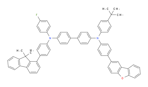 N4-(4-(tert-butyl)phenyl)-N4-(4-(dibenzo[b,d]furan-2-yl)phenyl)-N4'-(4-(9,9-dimethyl-9H-fluoren-1-yl)phenyl)-N4'-(4-fluorophenyl)-[1,1'-biphenyl]-4,4'-diamine