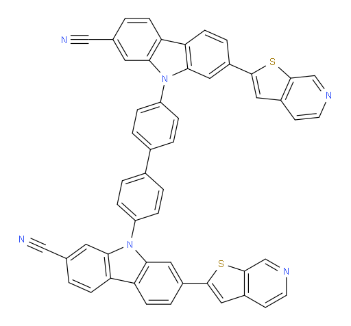 9,9'-([1,1'-biphenyl]-4,4'-diyl)bis(7-(thieno[2,3-c]pyridin-2-yl)-9H-carbazole-2-carbonitrile)