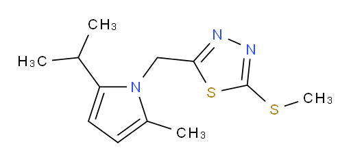 2-((2-isopropyl-5-methyl-1H-pyrrol-1-yl)methyl)-5-(methylthio)-1,3,4-thiadiazole