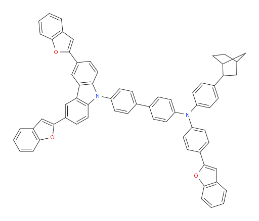N-(4-(benzofuran-2-yl)phenyl)-N-(4-(bicyclo[2.2.1]heptan-2-yl)phenyl)-4'-(3,6-di(benzofuran-2-yl)-9H-carbazol-9-yl)-[1,1'-biphenyl]-4-amine