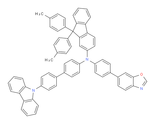 N-(4'-(9H-carbazol-9-yl)-[1,1'-biphenyl]-4-yl)-N-(4-(benzo[d]oxazol-6-yl)phenyl)-9,9-di-p-tolyl-9H-fluoren-2-amine