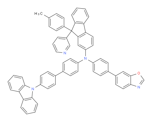 N-(4'-(9H-carbazol-9-yl)-[1,1'-biphenyl]-4-yl)-N-(4-(benzo[d]oxazol-6-yl)phenyl)-9-(pyridin-3-yl)-9-(p-tolyl)-9H-fluoren-2-amine