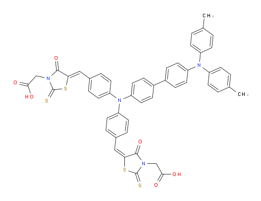 2-((E)-5-(4-((4-((Z)-(3-(carboxymethyl)-4-oxo-2-thioxothiazolidin-5-ylidene)methyl)phenyl)(4'-(di-p-tolylamino)-[1,1'-biphenyl]-4-yl)amino)benzylidene)-4-oxo-2-thioxothiazolidin-3-yl)acetic acid