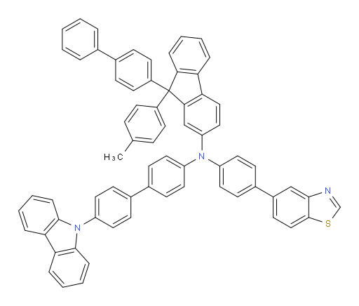 N-(4'-(9H-carbazol-9-yl)-[1,1'-biphenyl]-4-yl)-9-([1,1'-biphenyl]-4-yl)-N-(4-(benzo[d]thiazol-5-yl)phenyl)-9-(p-tolyl)-9H-fluoren-2-amine