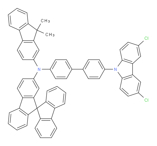 N-(4'-(3,6-dichloro-9H-carbazol-9-yl)-[1,1'-biphenyl]-4-yl)-N-(9,9-dimethyl-9H-fluoren-2-yl)-9,9'-spirobi[fluoren]-2-amine