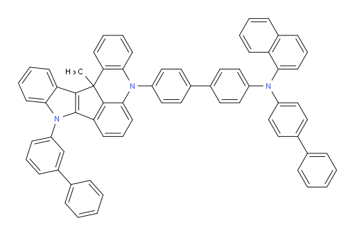 N-(4'-(9-([1,1'-biphenyl]-3-yl)-13c-methyl-9,13c-dihydro-5H-indolo[3',2':4,5]cyclopenta[1,2,3-kl]acridin-5-yl)-[1,1'-biphenyl]-4-yl)-N-([1,1'-biphenyl]-4-yl)naphthalen-1-amine