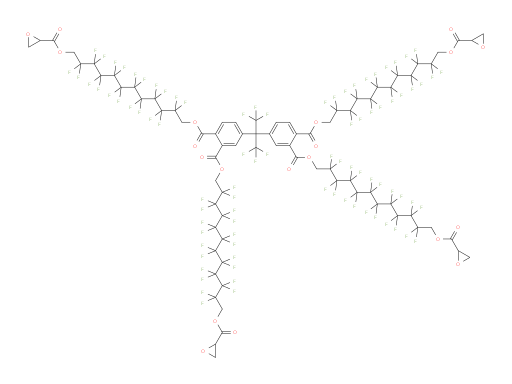 O=C(OCC(F)(F)C(F)(F)C(F)(F)C(F)(F)C(F)(F)C(F)(F)C(F)(F)C(F)(F)C(F)(F)C(F)(F)COC(=O)C1OC1)C2=CC=C(C=C2C(=O)OCC(F)(F)C(F)(F)C(F)(F)C(F)(F)C(F)(F)C(F)(F)C(F)(F)C(F)(F)C(F)(F)C(F)(F)COC(=O)C3OC3)C(C4=CC=C(C(=O)OCC(F)(F)C(F)(F)C(F)(F)C(F)(F)C(F)(F)C(F)(F)C(F)(F)C(F)(F)C(F)(F)C(F)(F)COC(=O)C5OC5)C(=C4)C(=O)OCC(F)(F)C(F)(F)C(F)(F)C(F)(F)C(F)(F)C(F)(F)C(F)(F)C(F)(F)C(F)(F)C(F)(F)COC(=O)C6OC6)(C(F)(F)F)C(F)(F)F