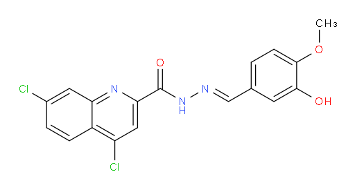 4,7-dichloro-N'-(3-hydroxy-4-methoxybenzylidene)quinoline-2-carbohydrazide