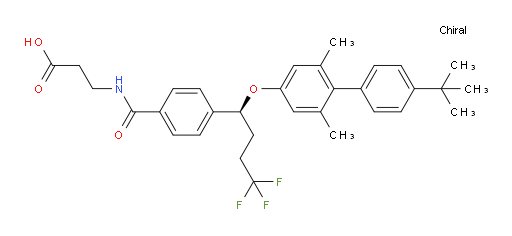 N-[4-[(1S)-1-[[4′-(1,1-Dimethylethyl)-2,6-dimethyl[1,1′-biphenyl]-4-yl]oxy]-4,4,4-trifluorobutyl]benzoyl]-β-alanine (ACI)
