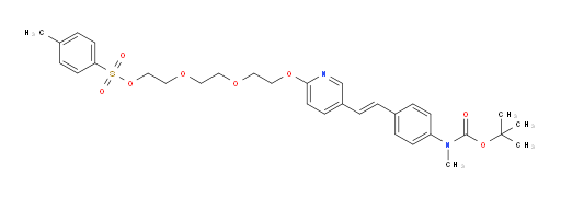1,1-Dimethylethyl N-methyl-N-[4-[(1E)-2-[6-[2-[2-[2-[[(4-methylphenyl)sulfonyl]oxy]ethoxy]ethoxy]ethoxy]-3-pyridinyl]ethenyl]phenyl]carbamate (ACI)