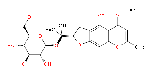 (2R)-2-[1-(β-D-Glucopyranosyloxy)-1-methylethyl]-2,3-dihydro-4-hydroxy-7-methyl-5H-furo[3,2-g][1]benzopyran-5-one (ACI)