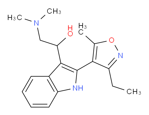 α-[(Dimethylamino)methyl]-2-(3-ethyl-5-methyl-4-isoxazolyl)-1H-indole-3-methanol (ACI)