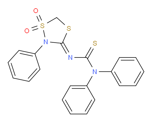N′-(1,1-Dioxido-2-phenyl-1,4,2-dithiazolidin-3-ylidene)-N,N-diphenylthiourea (ACI)