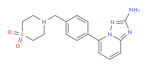 5-[4-[(1,1-Dioxido-4-thiomorpholinyl)methyl]phenyl][1,2,4]triazolo[1,5-a]pyridin-2-amine (ACI)