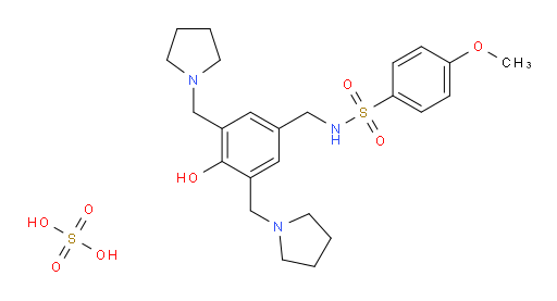 Benzenesulfonamide, N-[[4-hydroxy-3,5-bis(1-pyrrolidinylmethyl)phenyl]methyl]-4-methoxy-, sulfate (1:1) (ACI)