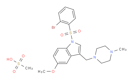 1H-Indole, 1-[(2-bromophenyl)sulfonyl]-5-methoxy-3-[(4-methyl-1-piperazinyl)methyl]-, methanesulfonate (1:2) (ACI)