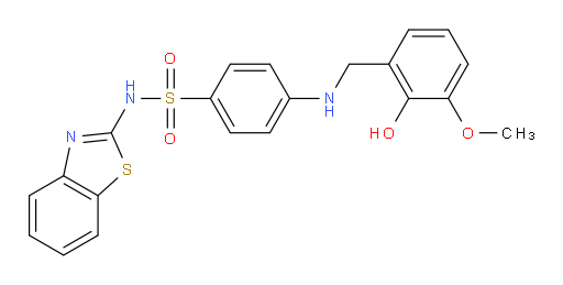 N-2-Benzothiazolyl-4-[[(2-hydroxy-3-methoxyphenyl)methyl]amino]benzenesulfonamide (ACI)