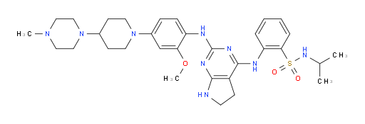 2-[[6,7-Dihydro-2-[[2-methoxy-4-[4-(4-methyl-1-piperazinyl)-1-piperidinyl]phenyl]amino]-5H-pyrrolo[2,3-d]pyrimidin-4-yl]amino]-N-(1-methylethyl)benzenesulfonamide (ACI)