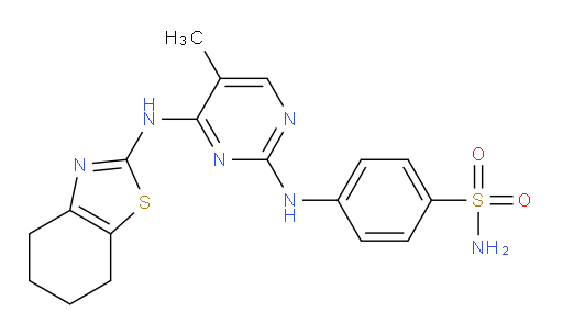 Benzenesulfonamide, 4-[[5-methyl-4-[(4,5,6,7-tetrahydro-2-benzothiazolyl)amino]-2-pyrimidinyl]amino]- (ACI)