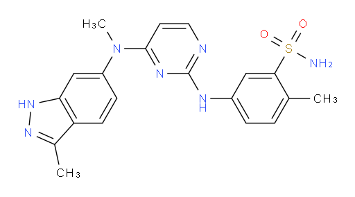 2-Methyl-5-[[4-[methyl(3-methyl-1H-indazol-6-yl)amino]-2-pyrimidinyl]amino]benzenesulfonamide (ACI)