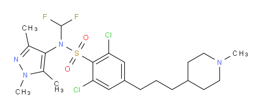 2,6-Dichloro-N-(difluoromethyl)-4-[3-(1-methyl-4-piperidinyl)propyl]-N-(1,3,5-trimethyl-1H-pyrazol-4-yl)benzenesulfonamide (ACI)