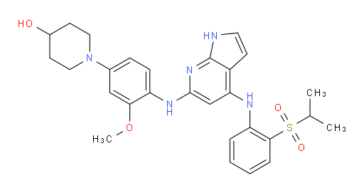 1-[4-[[4-[[2-(Isopropylsulfonyl)phenyl]amino]-1H-pyrrolo[2,3-b]pyridin-6-yl]amino]-3-methoxyphenyl]piperidin-4-ol