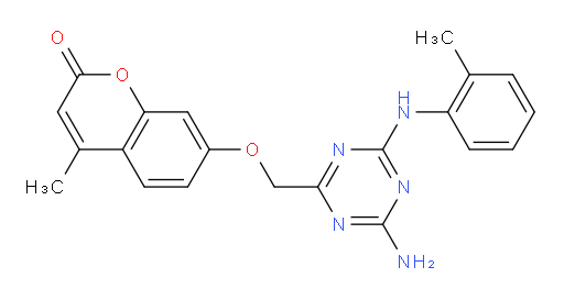 7-[[4-Amino-6-[(2-methylphenyl)amino]-1,3,5-triazin-2-yl]methoxy]-4-methyl-2H-1-benzopyran-2-one (ACI)