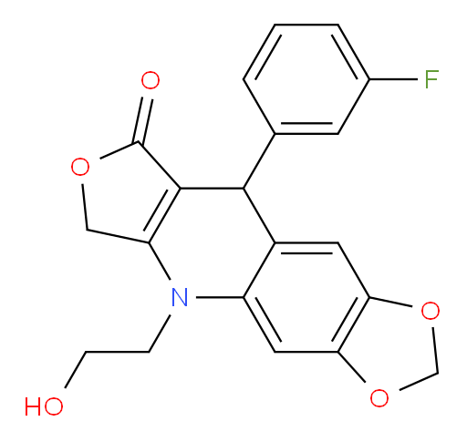 9-(3-Fluorophenyl)-6,9-dihydro-5-(2-hydroxyethyl)-1,3-dioxolo[4,5-g]furo[3,4-b]quinolin-8(5H)-one (ACI)