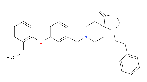8-[[3-(2-Methoxyphenoxy)phenyl]methyl]-1-(2-phenylethyl)-1,3,8-triazaspiro[4.5]decan-4-one (ACI)