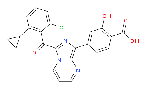 4-[6-(2-Chloro-6-cyclopropylbenzoyl)imidazo[1,5-a]pyrimidin-8-yl]-2-hydroxybenzoic acid (ACI)