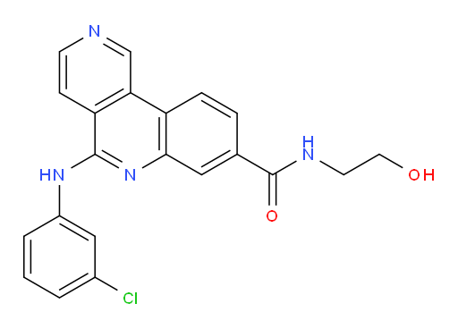 5-[(3-Chlorophenyl)amino]-N-(2-hydroxyethyl)benzo[c]-2,6-naphthyridine-8-carboxamide (ACI)