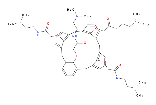 2,2′,2′′,2′′′-[Pentacyclo[19.3.1.13,7.19,13.115,19]octacosa-1(25),3,5,7(28),9,11,13(27),15,17,19(26),21,23-dodecaene-25,26,27,28-tetrayltetrakis(oxy)]tetrakis[N-[2-(dimethylamino)ethyl]acetamide] (ACI)