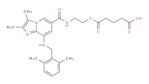 1-[2-[[[8-[[(2,6-Dimethylphenyl)methyl]amino]-2,3-dimethylimidazo[1,2-a]pyridin-6-yl]carbonyl]amino]ethyl] pentanedioate (ACI)