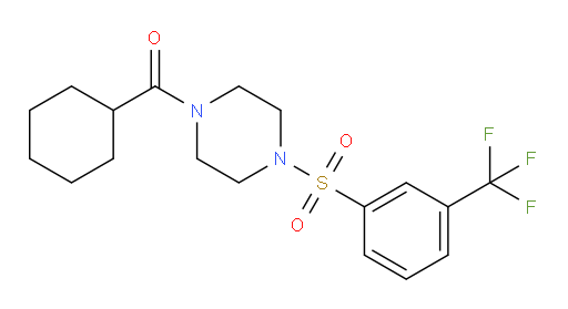 4-(Cyclohexylcarbonyl)-1-(3-trifluoromethylphenylsulfonyl)piperazine