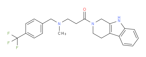 1-Propanone, 3-[methyl[[4-(trifluoromethyl)phenyl]methyl]amino]-1-(1,3,4,9-tetrahydro-2H-pyrido[3,4-b]indol-2-yl)- (ACI)