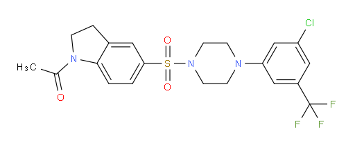 1-[5-[[4-[3-Chloro-5-(trifluoromethyl)phenyl]-1-piperazinyl]sulfonyl]-2,3-dihydro-1H-indol-1-yl]ethanone (ACI)