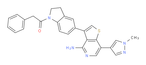 1-[5-[4-Amino-7-(1-methyl-1H-pyrazol-4-yl)thieno[3,2-c]pyridin-3-yl]-2,3-dihydro-1H-indol-1-yl]-2-phenylethanone (ACI)