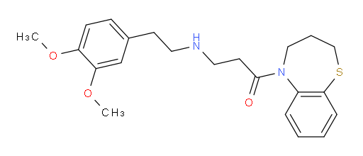 1-(3,4-Dihydro-1,5-benzothiazepin-5(2H)-yl)-3-[[2-(3,4-dimethoxyphenyl)ethyl]amino]-1-propanone (ACI)