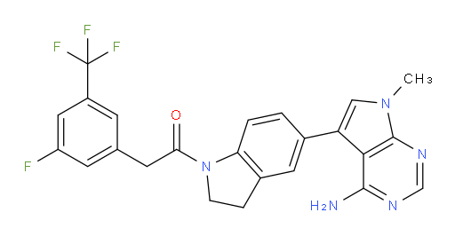 1-[5-(4-Amino-7-methyl-7H-pyrrolo[2,3-d]pyrimidin-5-yl)-2,3-dihydro-1H-indol-1-yl]-2-[3-fluoro-5-(trifluoromethyl)phenyl]ethanone (ACI)
