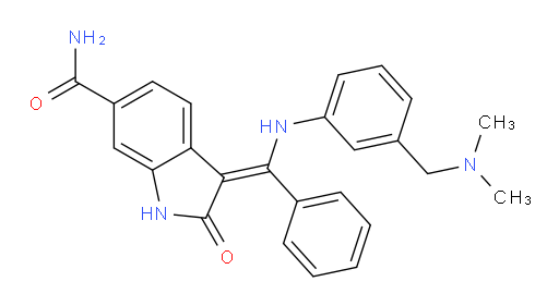3-[[[3-[(Dimethylamino)methyl]phenyl]amino]phenylmethylene]-2,3-dihydro-2-oxo-1H-indole-6-carboxamide (ACI)