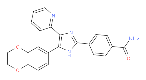 4-[4-(2,3-Dihydro-1,4-benzodioxin-6-yl)-5-(2-pyridinyl)-1H-imidazol-2-yl]benzamide (ACI)