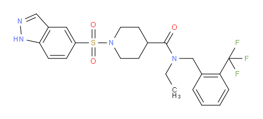 N-Ethyl-1-(1H-indazol-5-ylsulfonyl)-N-[[2-(trifluoromethyl)phenyl]methyl]-4-piperidinecarboxamide (ACI)
