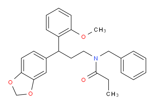 N-[3-(1,3-Benzodioxol-5-yl)-3-(2-methoxyphenyl)propyl]-N-(phenylmethyl)propanamide (ACI)
