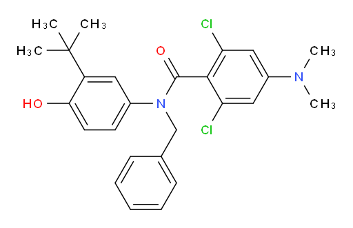 2,6-Dichloro-4-(dimethylamino)-N-[3-(1,1-dimethylethyl)-4-hydroxyphenyl]-N-(phenylmethyl)benzamide (ACI)