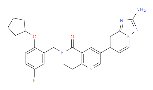 3-(2-Amino[1,2,4]triazolo[1,5-a]pyridin-7-yl)-6-[[2-(cyclopentyloxy)-5-fluorophenyl]methyl]-7,8-dihydro-1,6-naphthyridin-5(6H)-one (ACI)