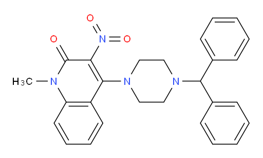 4-[4-(Diphenylmethyl)-1-piperazinyl]-1-methyl-3-nitro-2(1H)-quinolinone (ACI)
