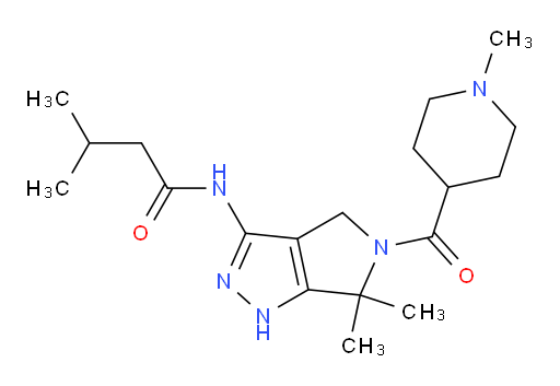 3-Methyl-N-[1,4,5,6-tetrahydro-6,6-dimethyl-5-[(1-methyl-4-piperidinyl)carbonyl]pyrrolo[3,4-c]pyrazol-3-yl]butanamide (ACI)