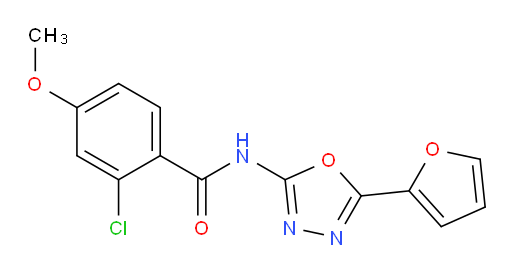 2-Chloro-N-[5-(2-furanyl)-1,3,4-oxadiazol-2-yl]-4-methoxybenzamide (ACI)